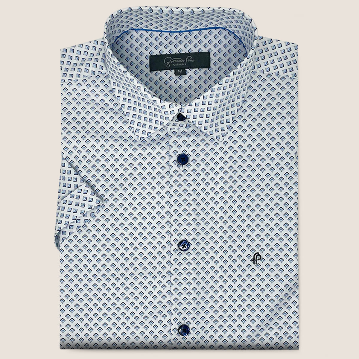 White/ Blue Geometric Print  (MC8)