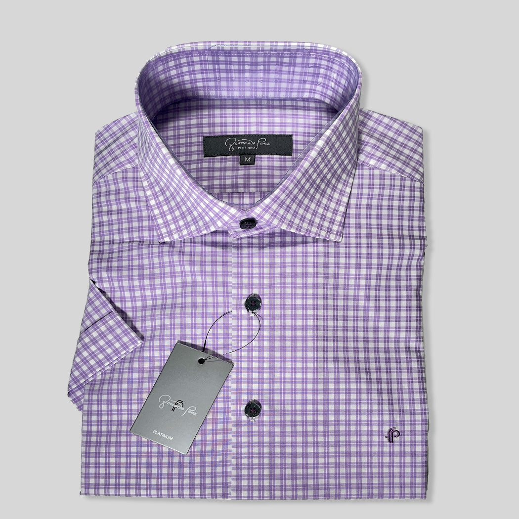 Lilac Checkered Shirt (M216-08)