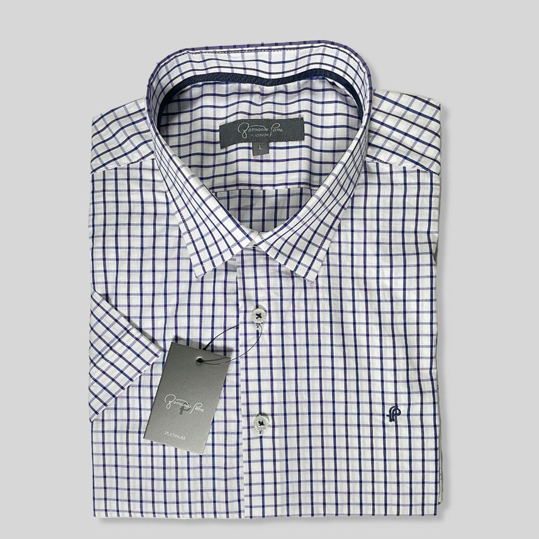 Navy Blue Checkered Shirt (M233-03)