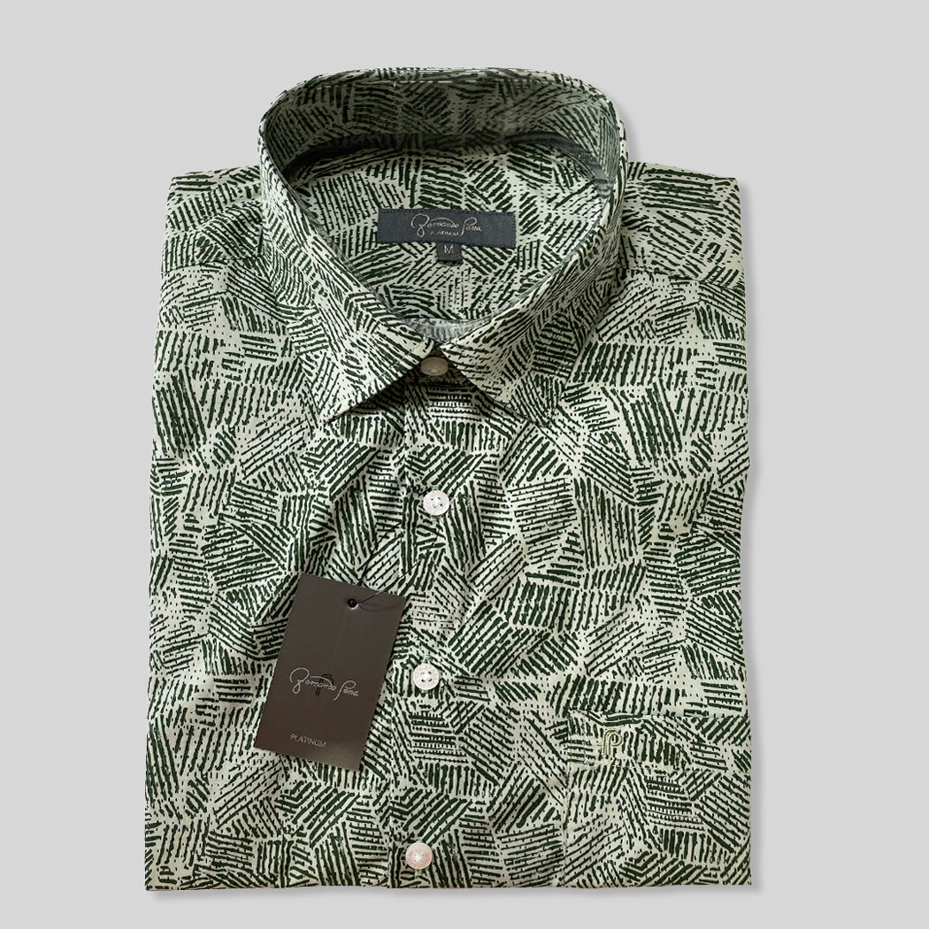 Green Leaf Pattern Shirt (M235-01)