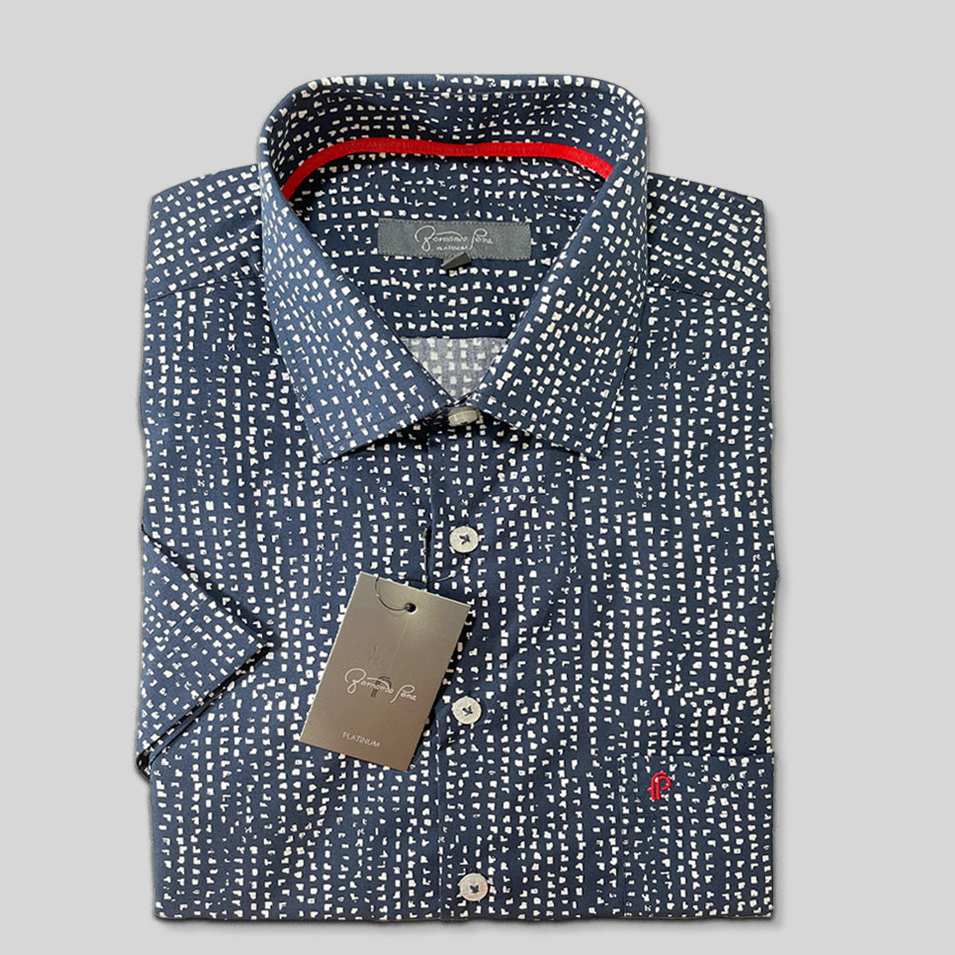 Navy Patterned Shirt (M235-02)