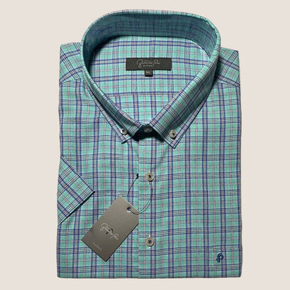 PlatinumSpring Grid Plus Size Shirt (M216-07A/B)