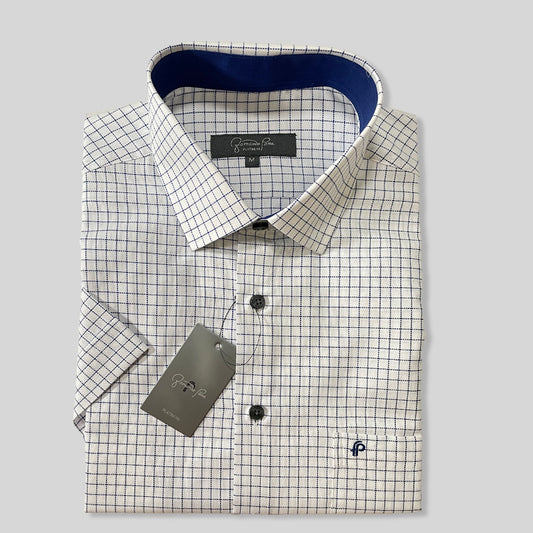 Navy & White Square Pattern Shirt (VF37-06)