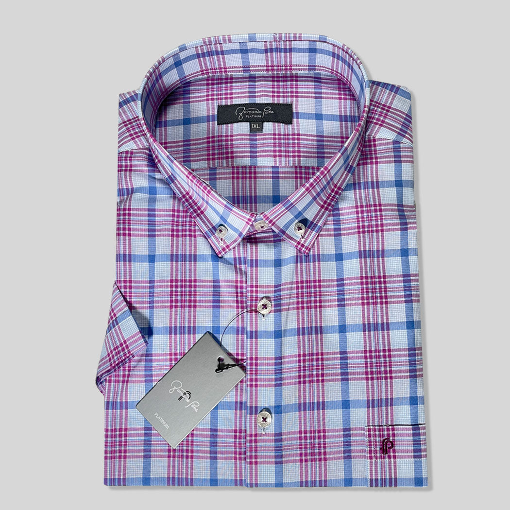 FP Platinum Berry Gridline Plus Size Shirt (M215-06)