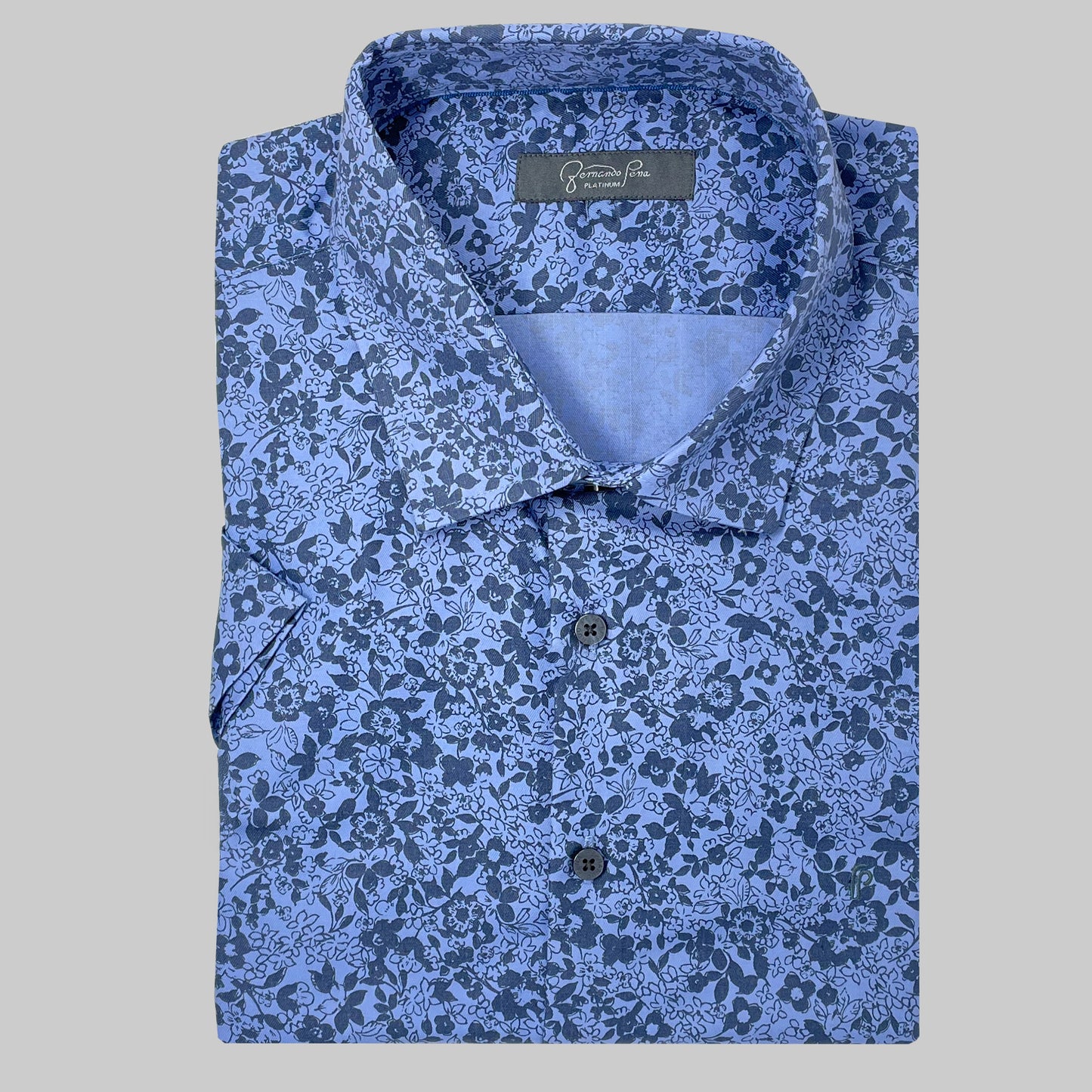 FP Platinum Blue Garden Classic Plus Size Shirt (M263-18)