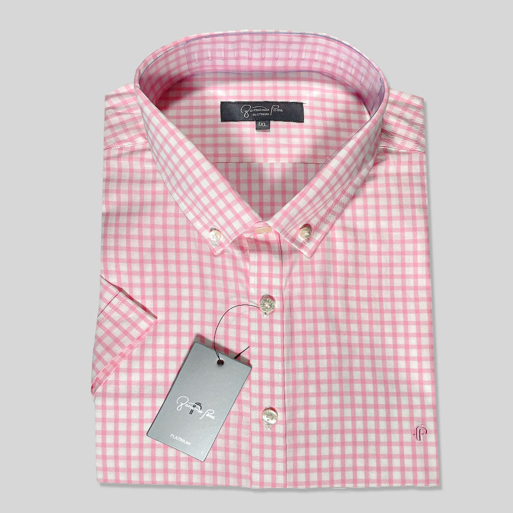 Platinum Gingham Blush Plus Size Shirt (VF37-09B)