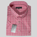 Platinum Oxford Ruby Red Grid Plus Size Shirt (M215-03A)