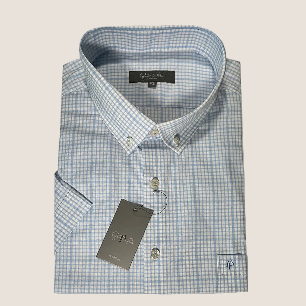 Platinum Sky Grid Plus Size Shirt (M215-03B)