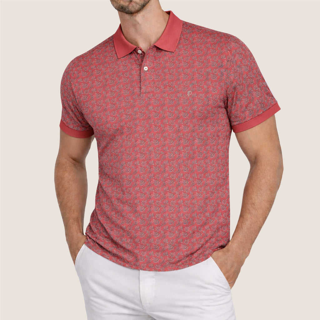 Fernando Pena Platinum Printed Polo-Rouge Red (SPD57-01B)